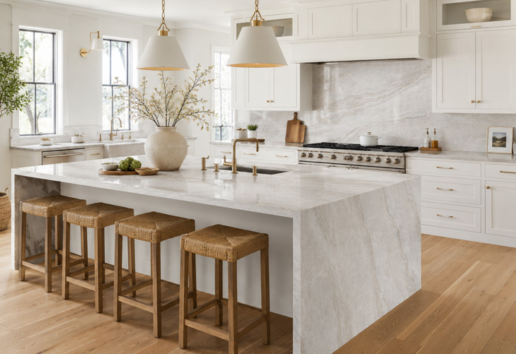 Taj Mahal quartzite kitchen countertop example